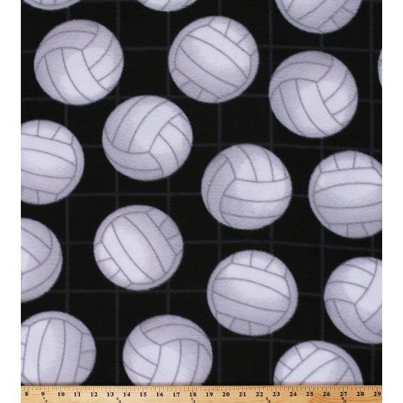 Packed Volleyballs Print Volleyball Cotton Fabric Sports Collection 216 White by Elizabeth/'s Studio